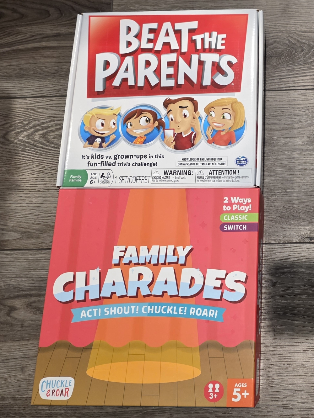 Beat the Parents & Family Charades Kids Game Set